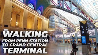 Walking NYC  Penn Station to Times Square amp Grand Central Terminal July 2021 [upl. by Attenrev504]