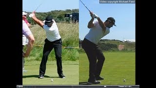 Jon Rahm golf swing  Long Iron faceon amp downtheline July 2017 [upl. by Roach]