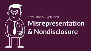 Misrepresentation and Nondisclosure  Contracts  Defenses amp Excuses [upl. by Piefer]