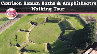 CAERLEON ROMAN BATHS amp AMPHITHEATRE WALES  Walking Tour  Pinned on Places [upl. by Zedekiah]