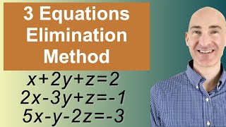 Solving Systems of 3 Equations Elimination [upl. by Cedric]